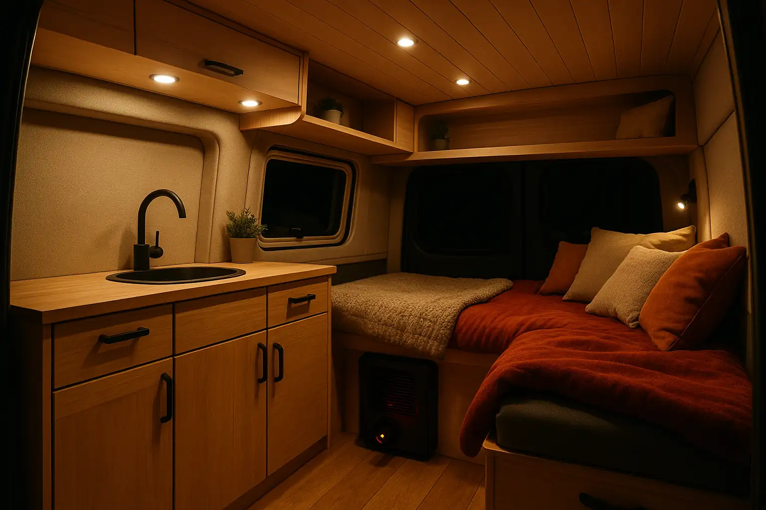 Schlafplatz im Camper